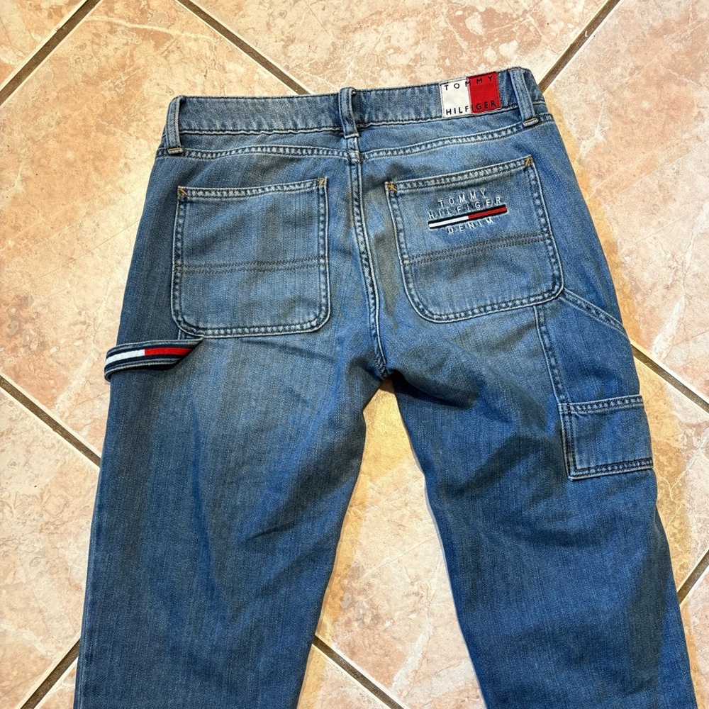 3/$25 tommy hilfiger cropped utility embroidered denim classic timeless style